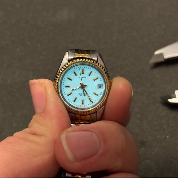 Timex Indiglo Ladies Quartz Watch Date Just White Dial Silver Gold Tone Working - Picture 7 of 9